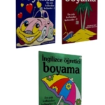 İngilizce Öğretici Boyama Kitapları - En Çok Kullanılan Kelimeler-1-2-3 - 3 Kitap Serisi